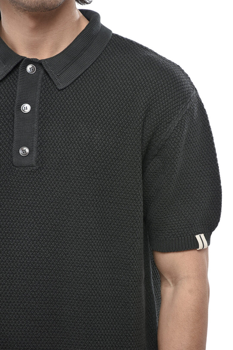Dark Grey Knitted Polo 3