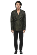 Green Peaked Lapel Blazer 1