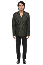 Green Peaked Lapel Blazer 1