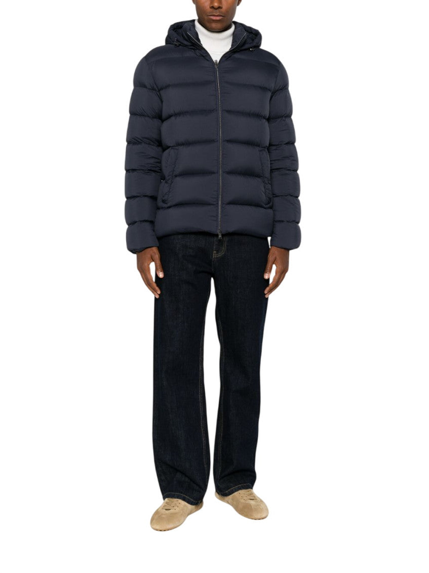 Blue Quilted Hood Jacket 1