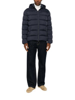 Blue Quilted Hood Jacket 1