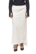 White Solid Maxi Skirt 1