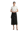 Black Solid Midi Skirt 1