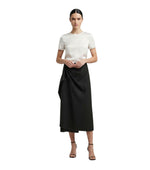 Black Solid Midi Skirt 1