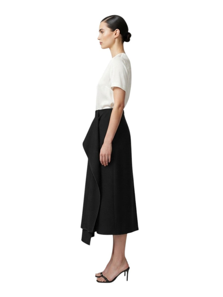 Black Solid Midi Skirt 3