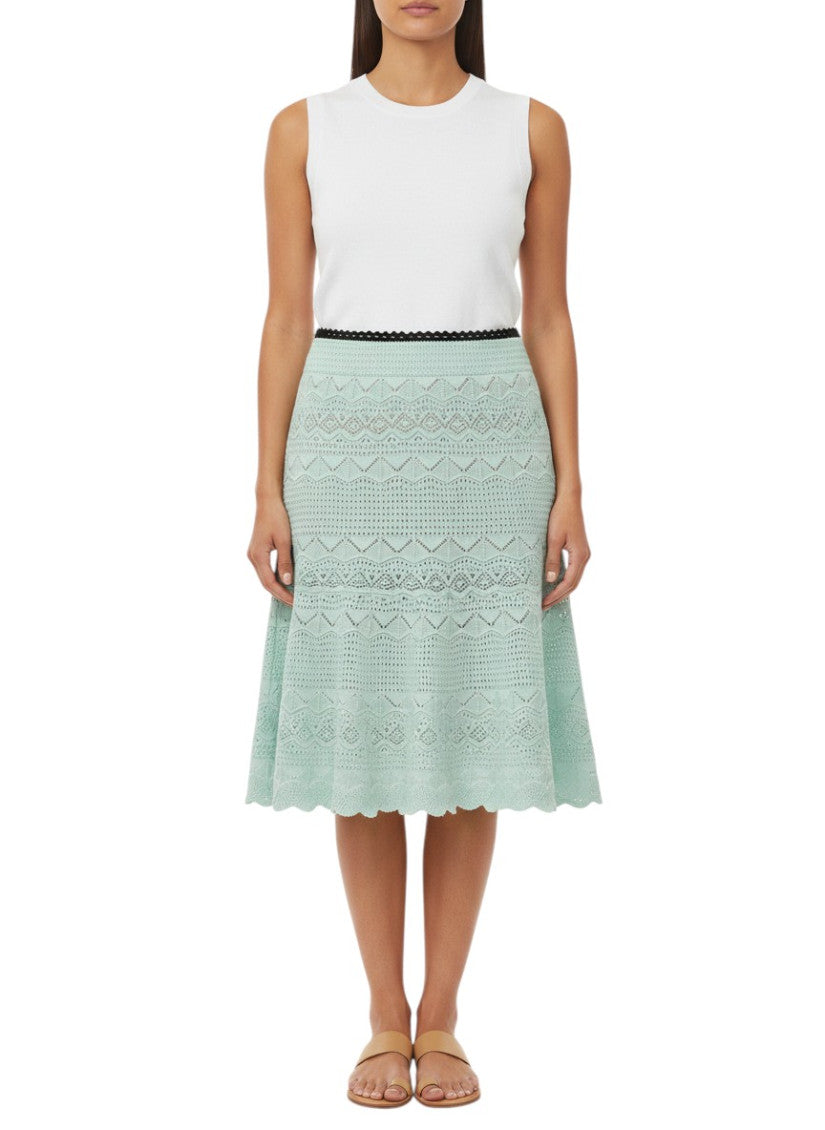 Green Crochet Mini Skirt 2