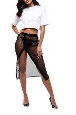Black Transparent Midi Skirt 1