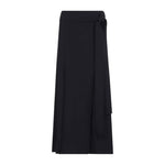 Black Pleated Midi Skirt 1