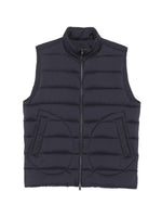 Blue Quilted Sleeveless Jacket 1