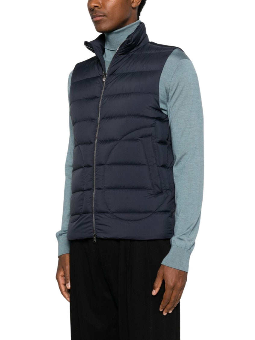 Blue Quilted Sleeveless Jacket 2