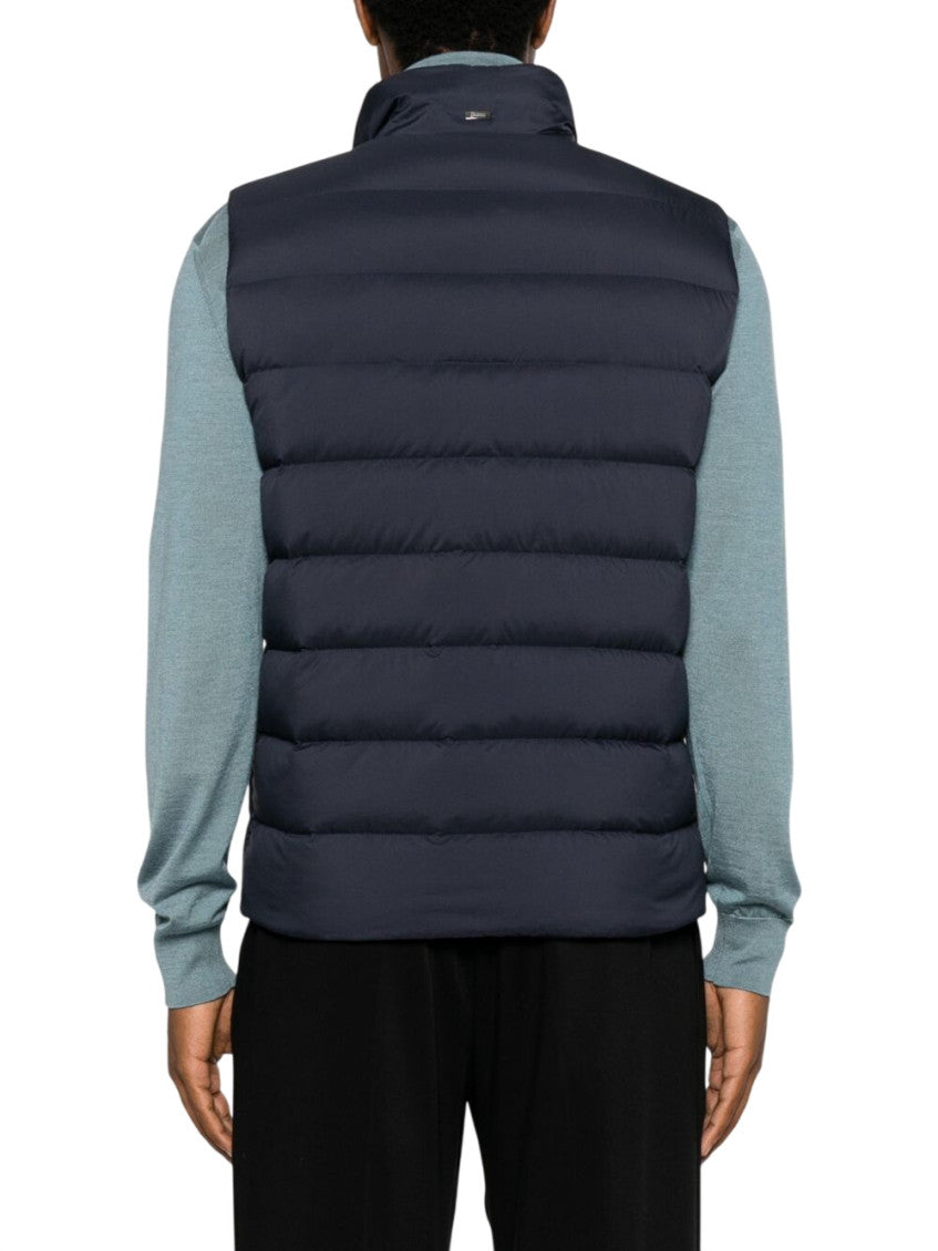 Blue Quilted Sleeveless Jacket 3