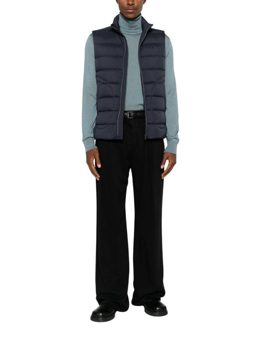 Blue Quilted Sleeveless Jacket 4