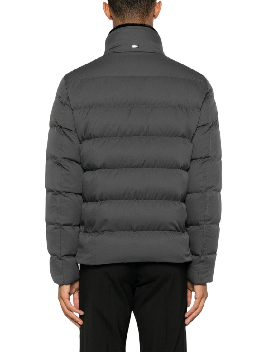 Dark Grey Quilted Jacket 2