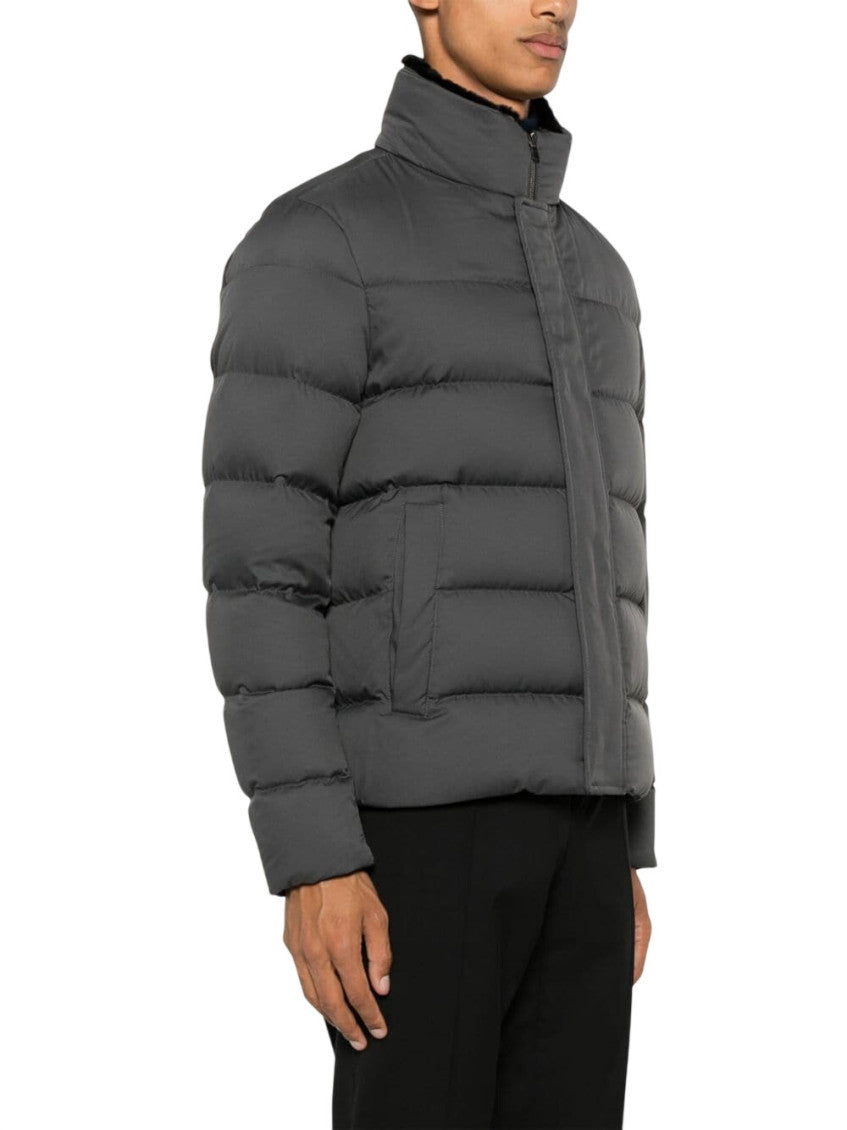 Dark Grey Quilted Jacket 3