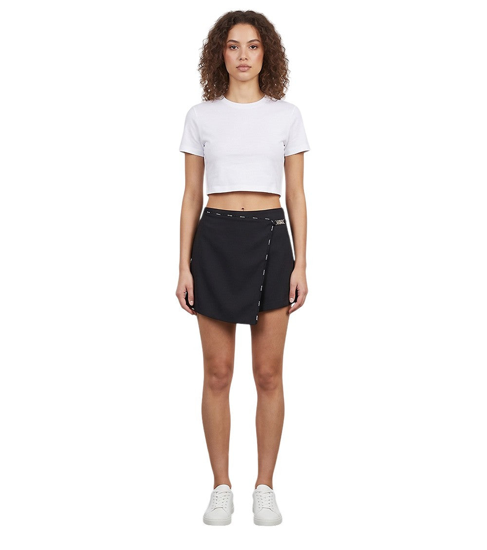 Black Solid Mini Skirt 1