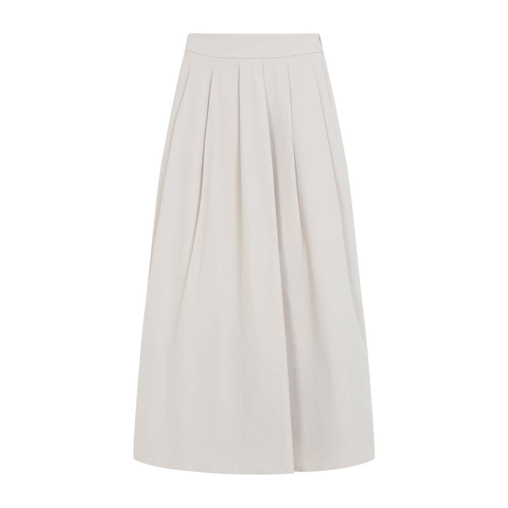 Off White Pleated Midi Skirt 1
