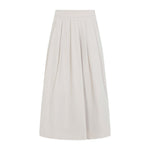 Off White Pleated Midi Skirt 1