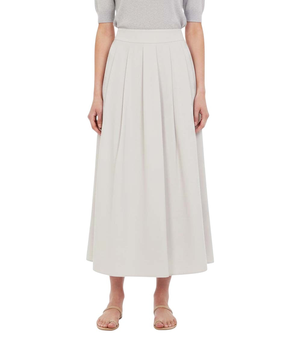 Off White Pleated Midi Skirt 3