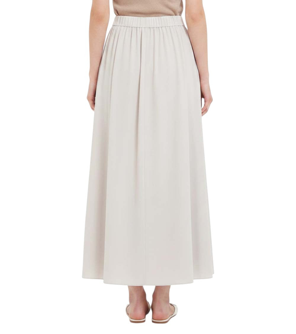 Off White Pleated Midi Skirt 4
