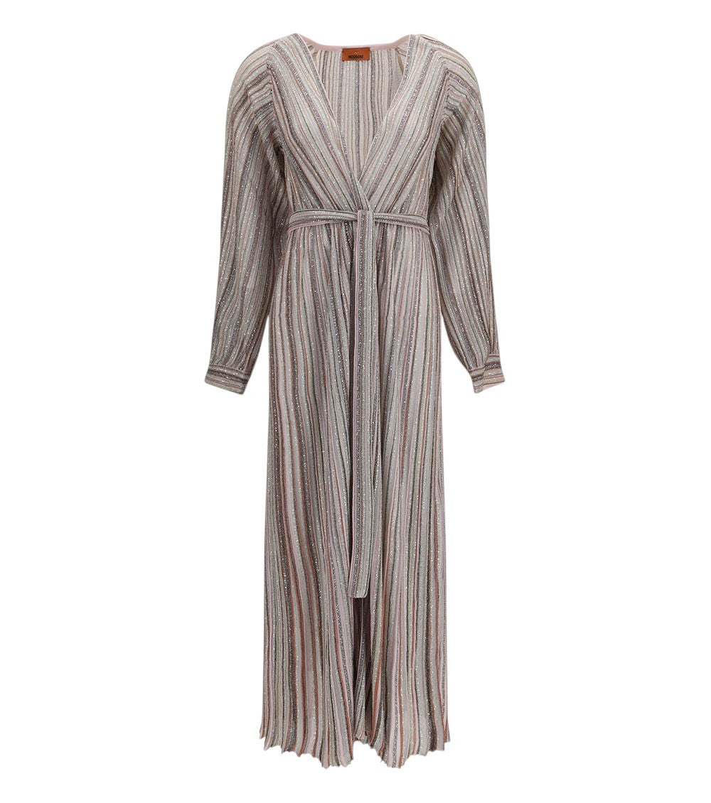 Multicolor Stripes V Neck Maxi Dress 1