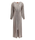 Multicolor Stripes V Neck Maxi Dress 1
