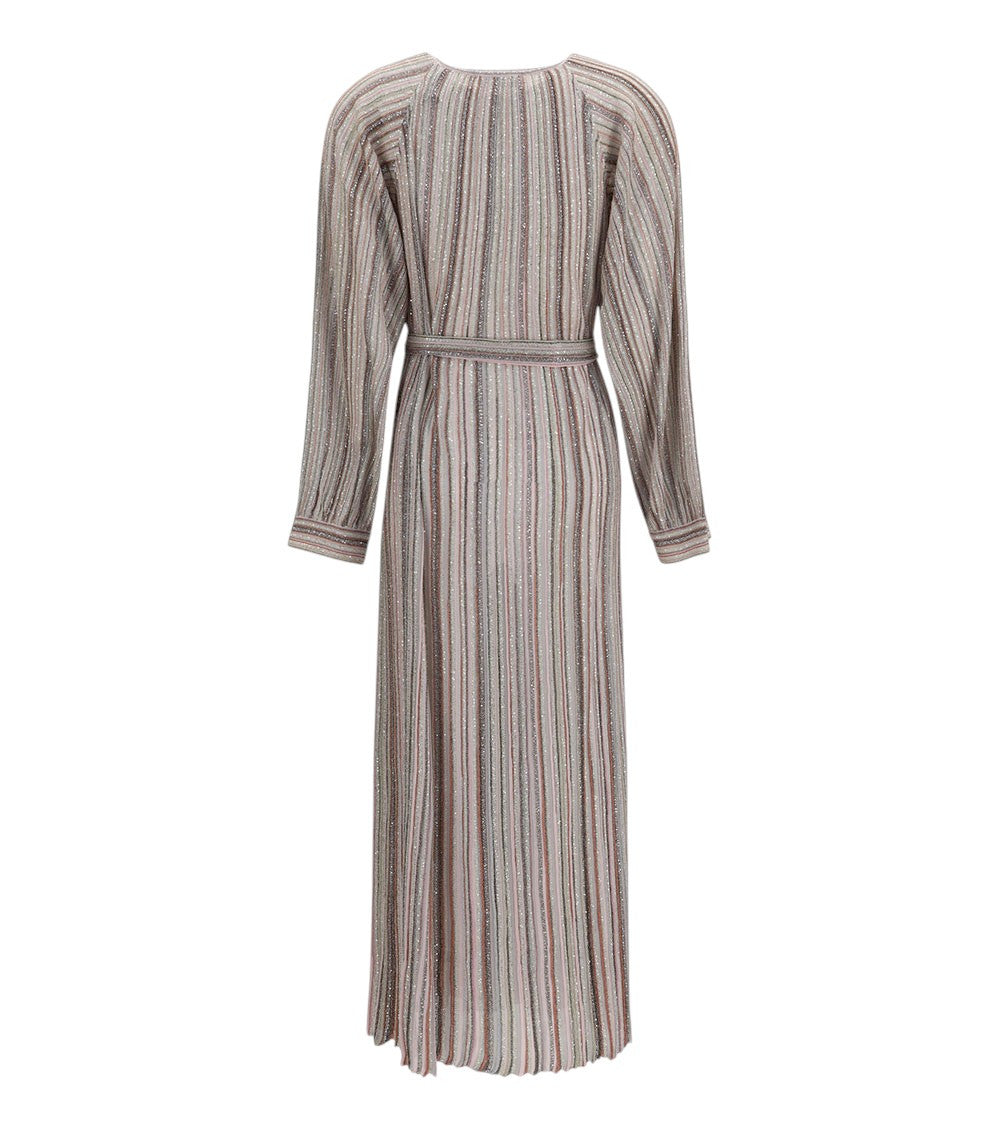 Multicolor Stripes V Neck Maxi Dress 2