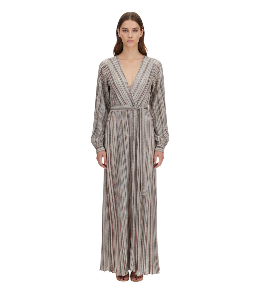 Multicolor Stripes V Neck Maxi Dress 3