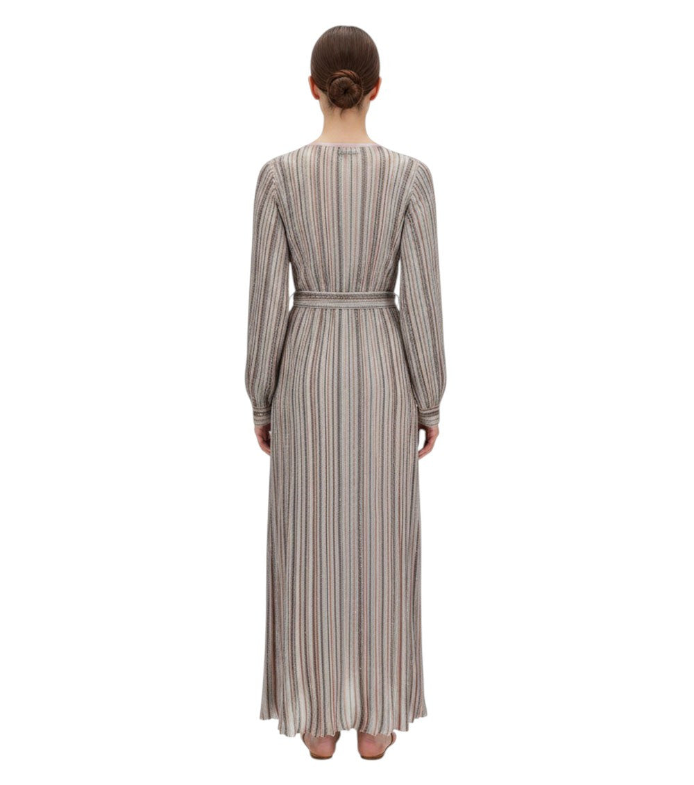 Multicolor Stripes V Neck Maxi Dress 4