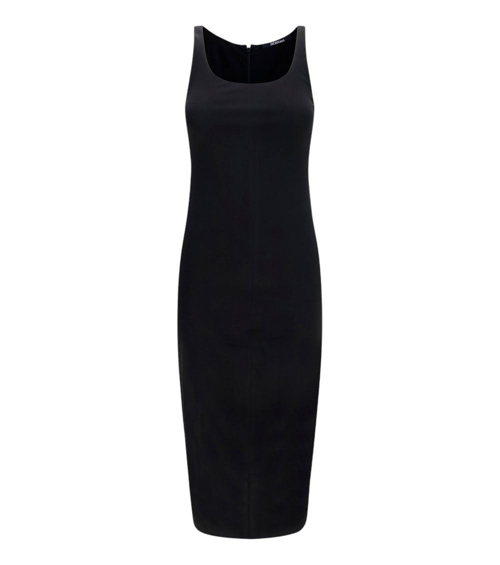 Black Scoop Neck Midi Dress 1