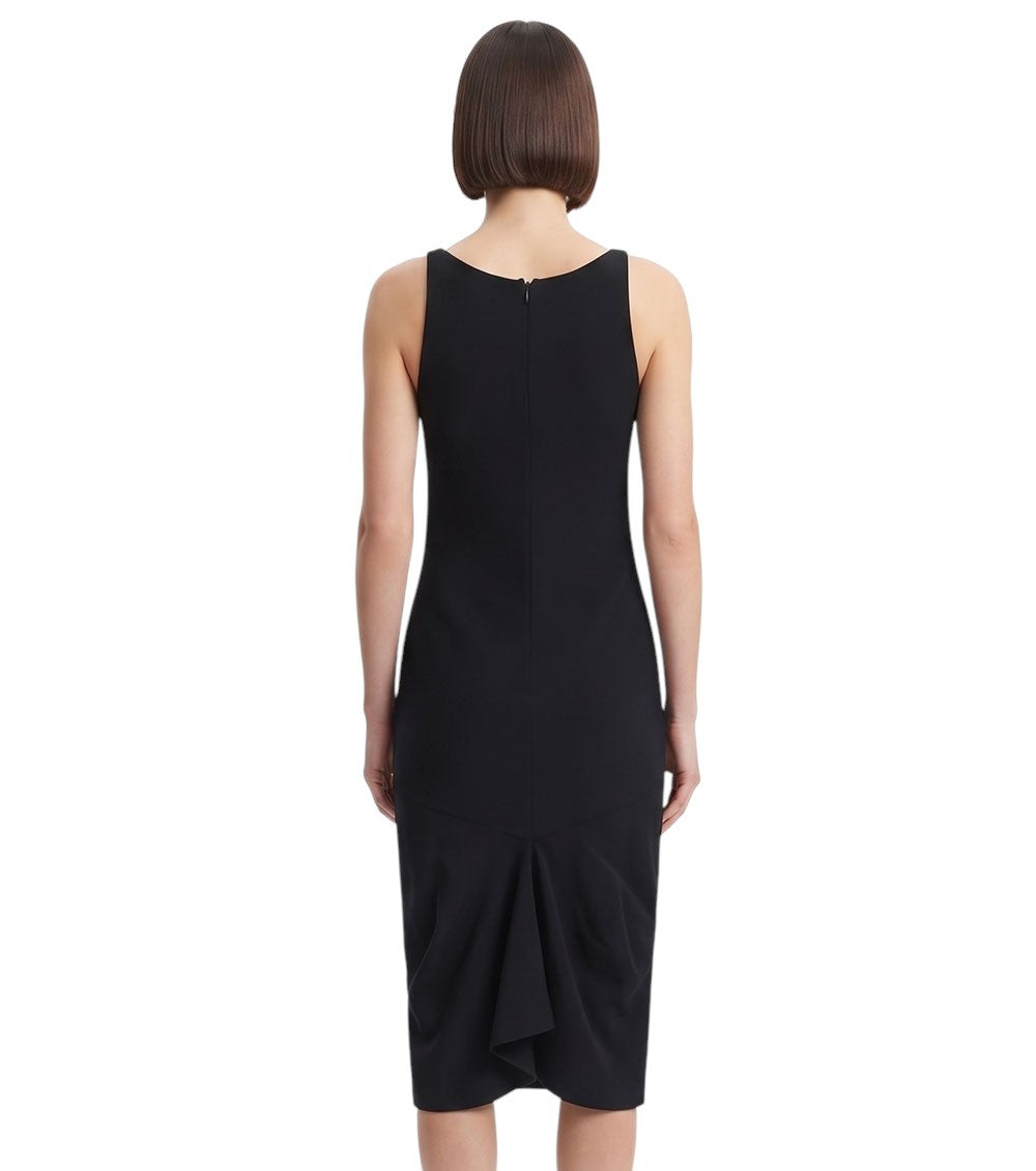 Black Scoop Neck Midi Dress 4