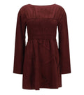 Maroon Floral Boat Neck Mini Dress 1