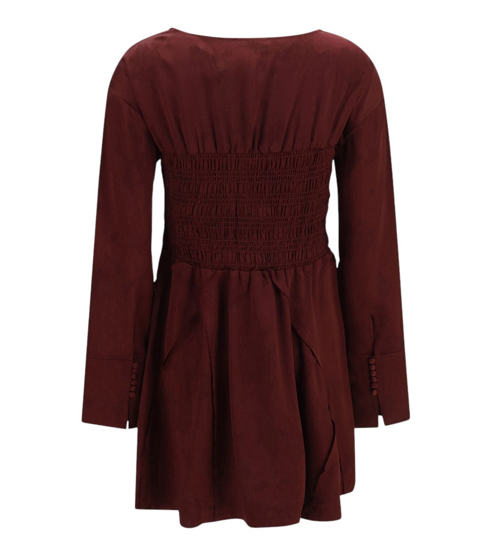 Maroon Floral Boat Neck Mini Dress 2