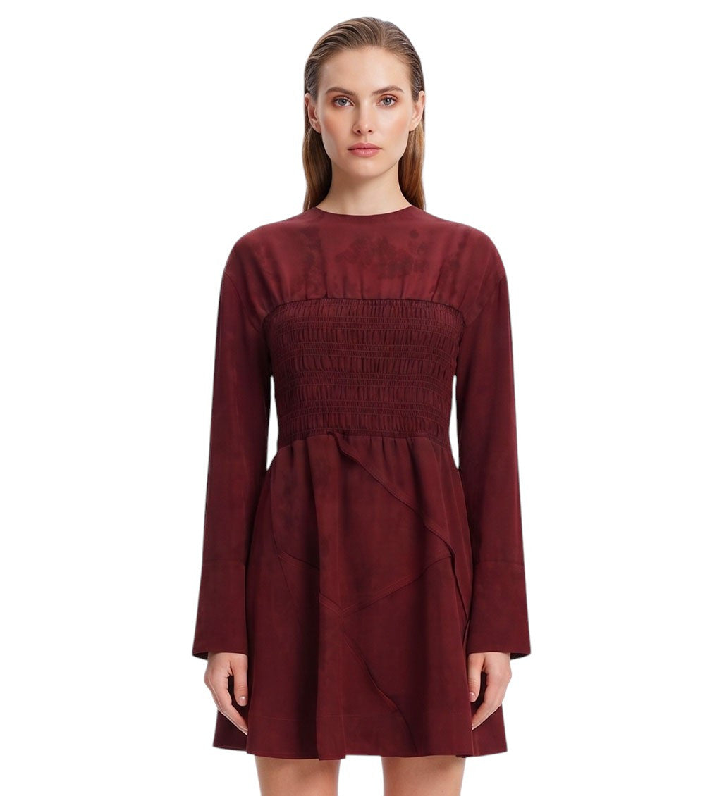 Maroon Floral Boat Neck Mini Dress 3