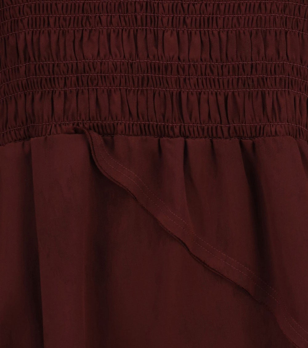 Maroon Floral Boat Neck Mini Dress 5