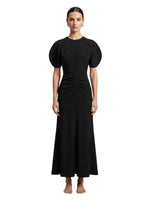 Black Round Neck Midi Dress 1