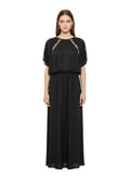 Black Embellished Round Neck Maxi Dress 1