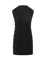 Black Solid Crew Neck Mini Dress 1