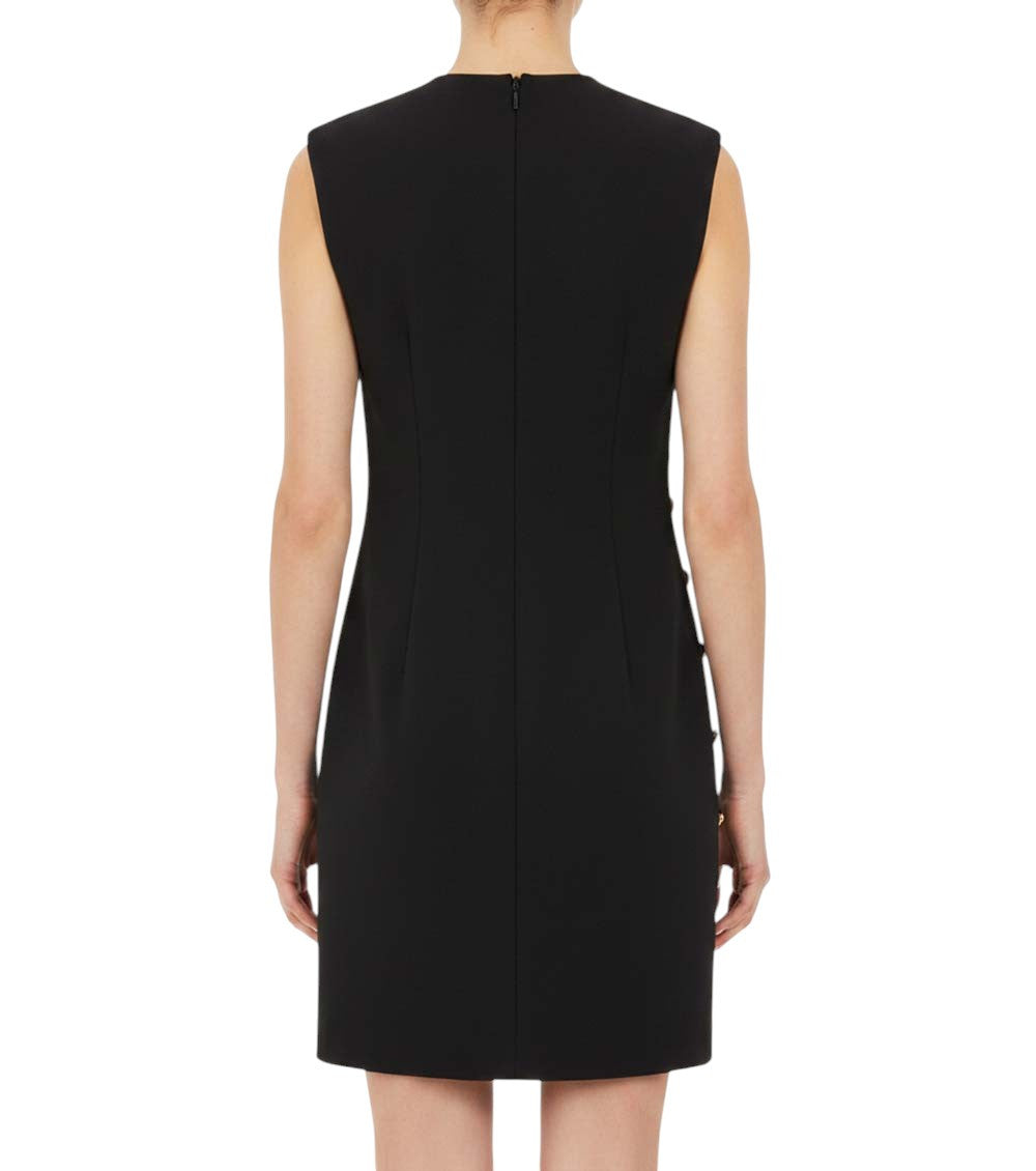 Black Solid Crew Neck Mini Dress 4