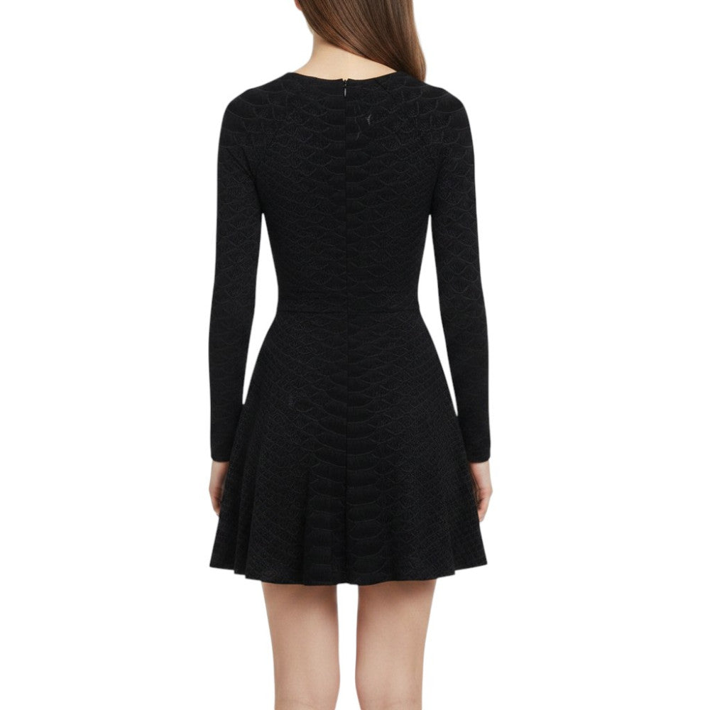 Black Animal Print V Neck Mini Dress 2