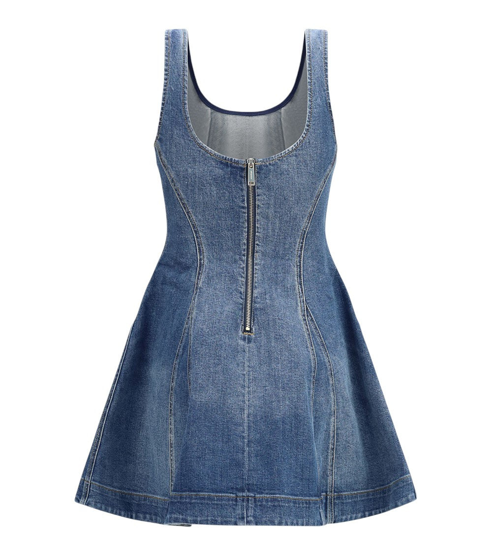 Blue Scoop Neck Mini Dress 2