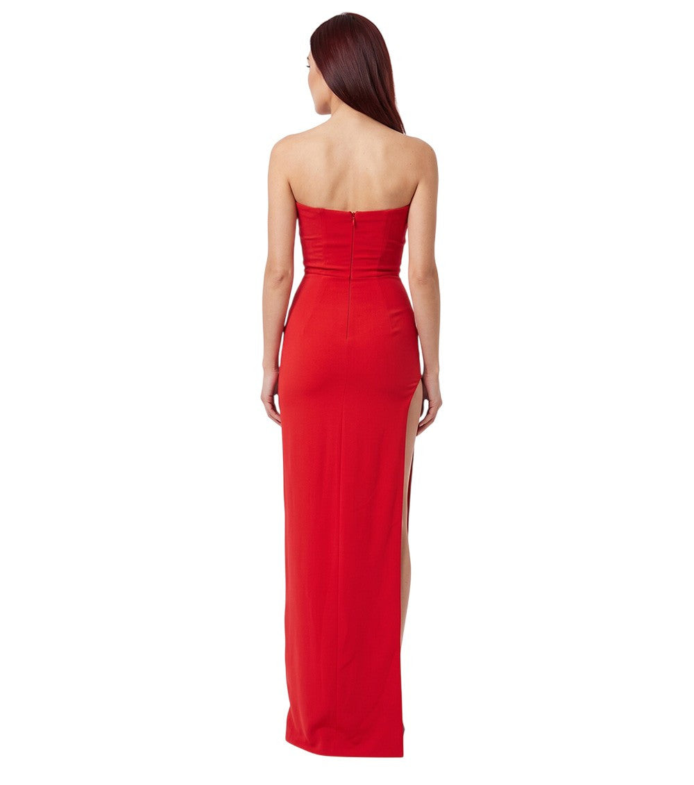 Red Sweet Heart Neck Maxi Dress 2