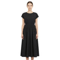 Black Round Neck Midi Dress 1