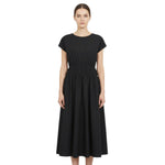 Black Round Neck Midi Dress 1