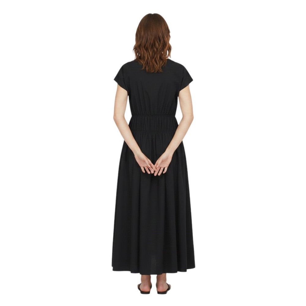 Black Round Neck Midi Dress 2