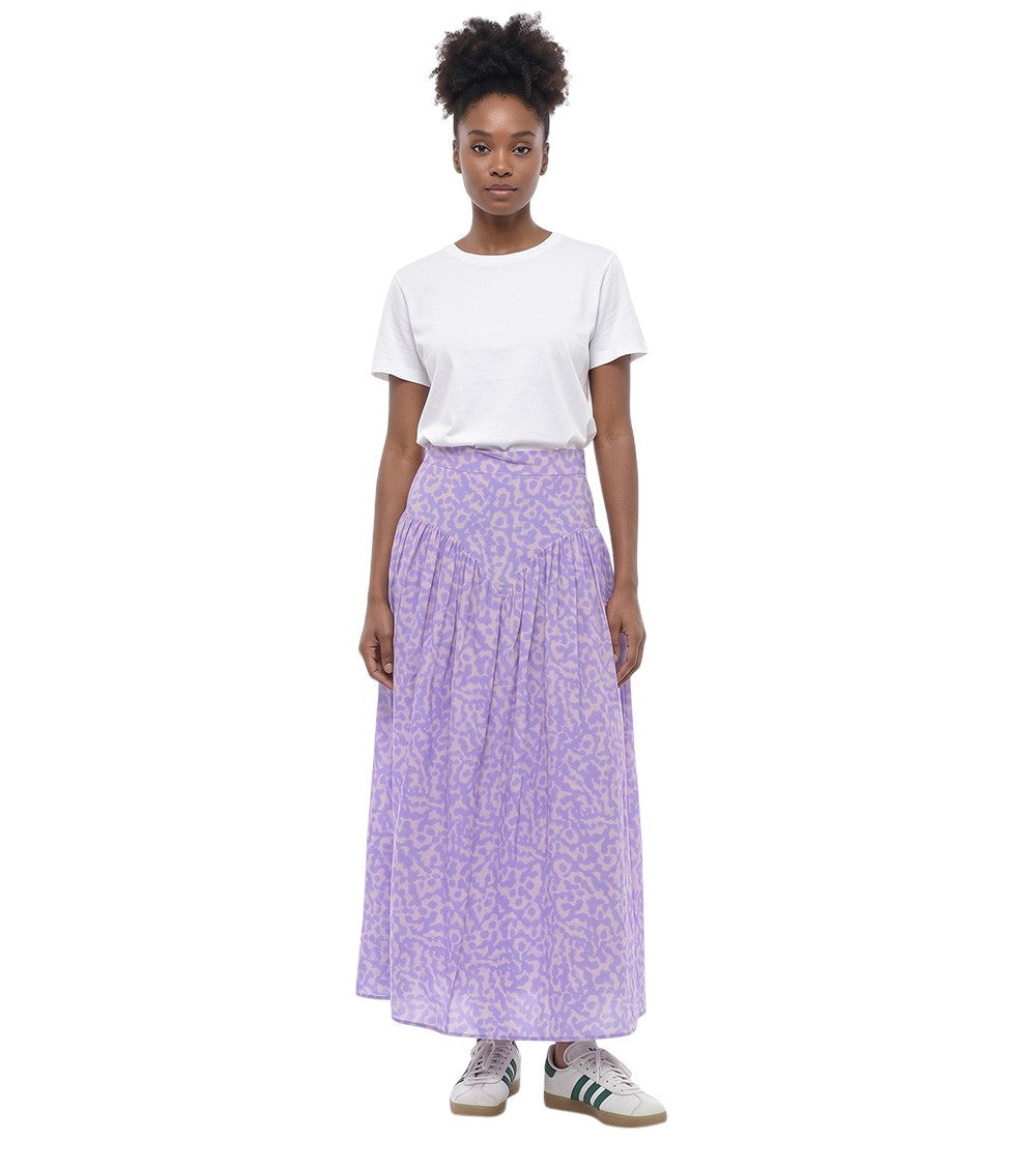 Purple Abstract Maxi Skirt 2