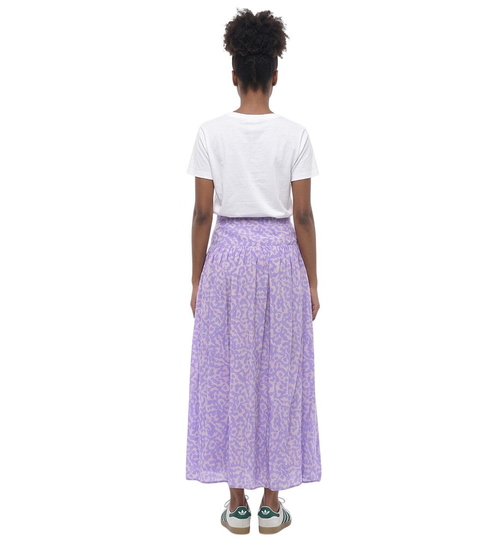 Purple Abstract Maxi Skirt 3