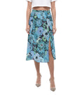 Light Blue Floral Midi Skirt 1