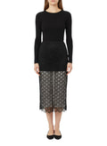 Black Lace Midi Skirt 1