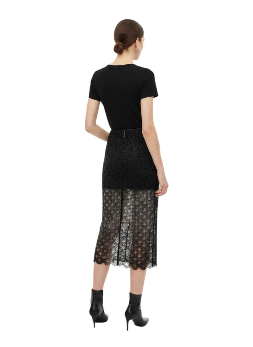 Black Lace Midi Skirt 2