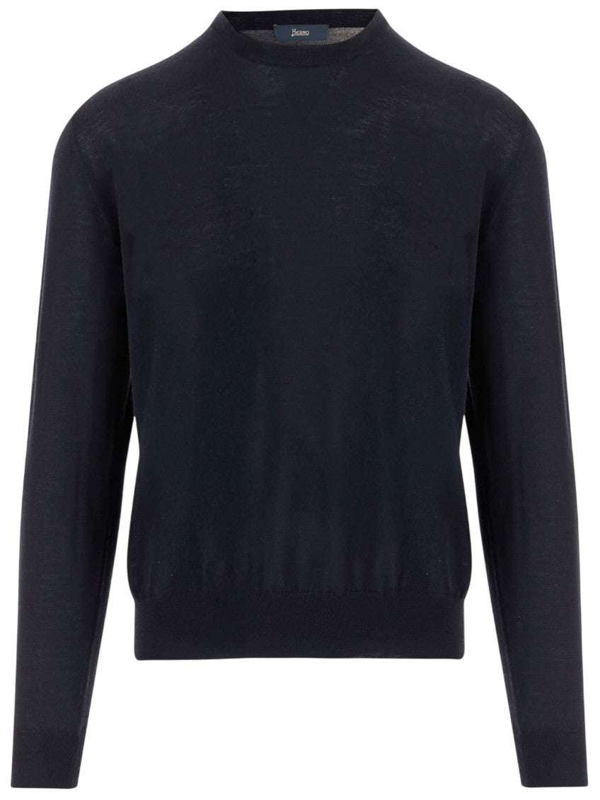 Dark Blue Crew Neck Sweater 1